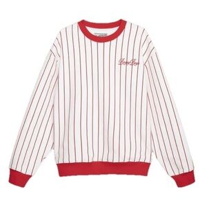 Bogey Boys Ebbets Field Collab Red Pinstripe Crewneck Sweatshirt.